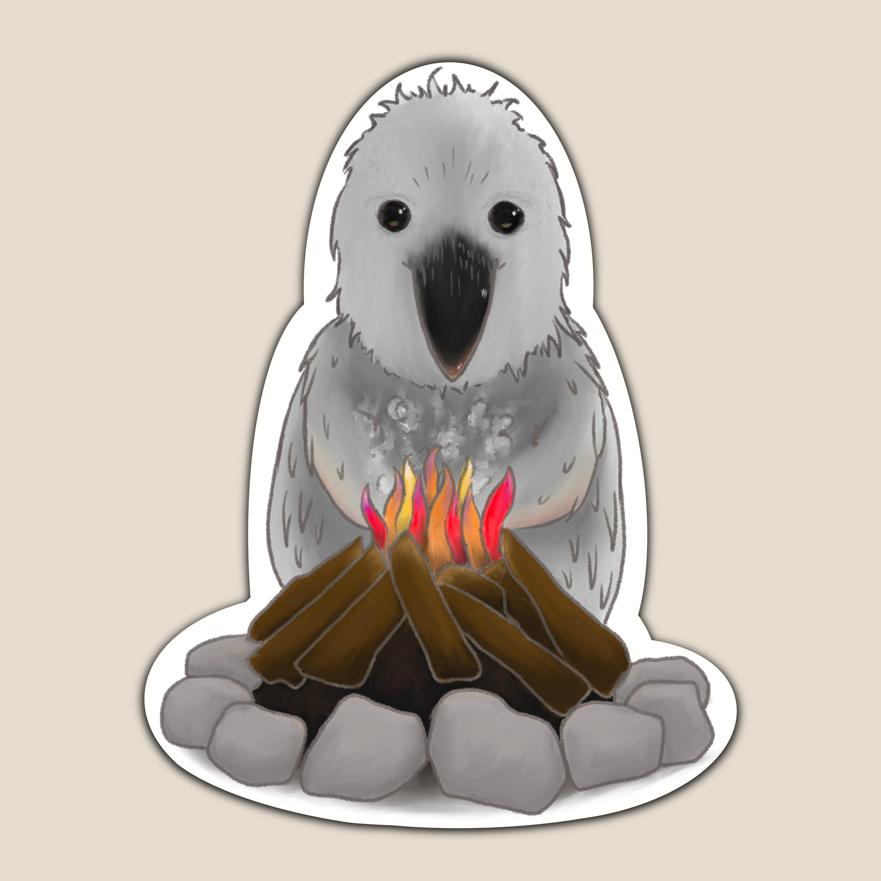 Campfire Raven Sticker